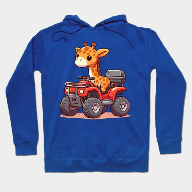 Funny giraffe on ATV Hoodie by fikriamrullah